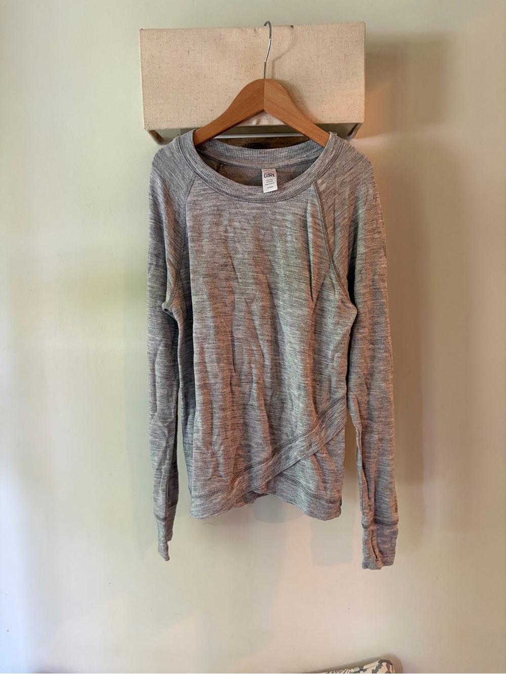 Athleta Girl Heather Gray Crewneck Long Sleeve Top